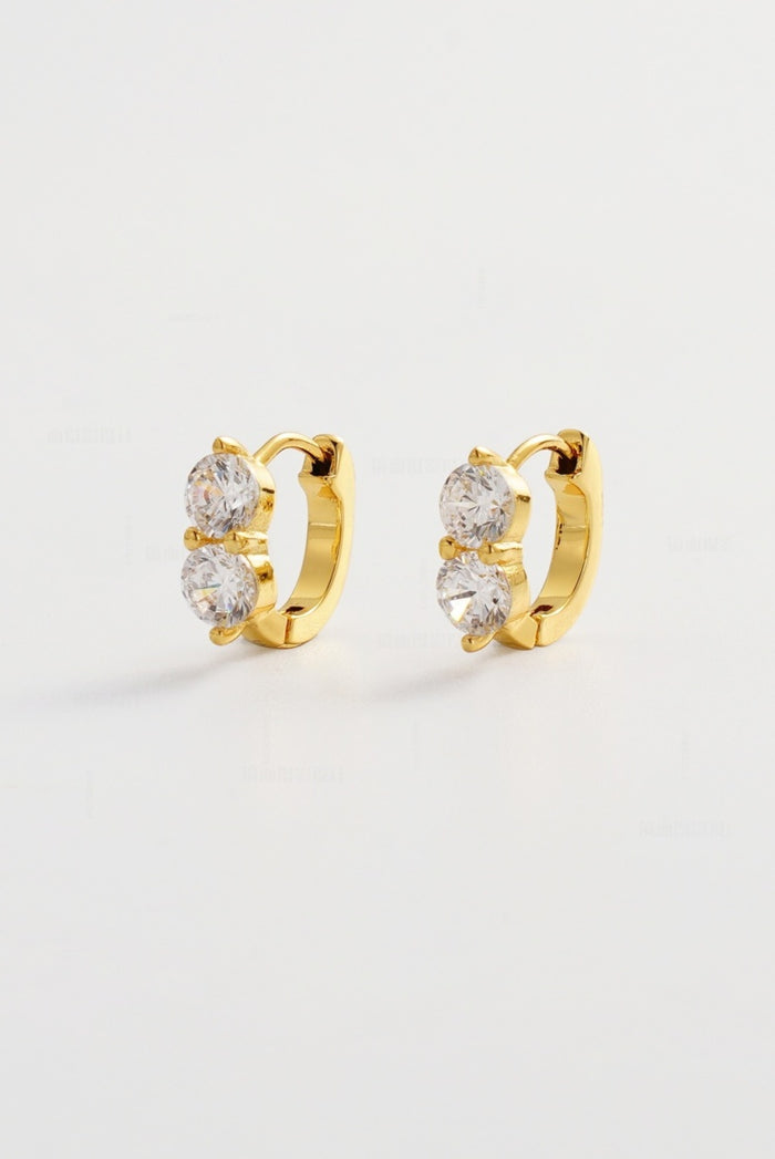 Zafino Women's Gold Zoe Crystal Huggie Earring | Gretel Lane