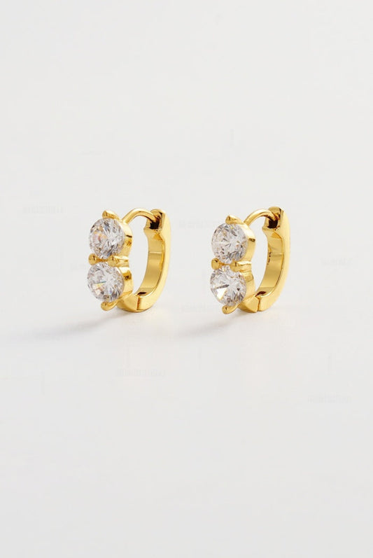 Zafino Women's Gold Zoe Crystal Huggie Earring | Gretel Lane