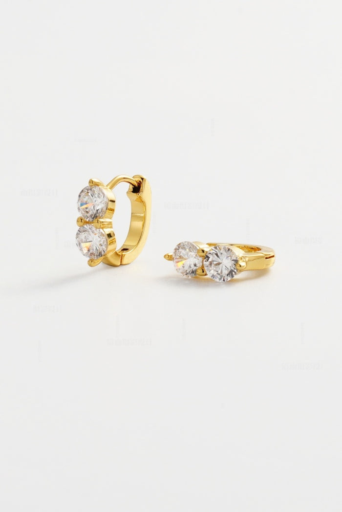 Zafino Women's Gold Zoe Crystal Huggie Earring | Gretel Lane