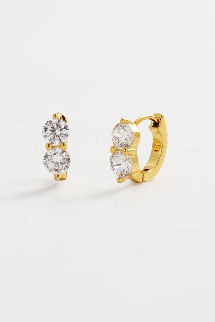 Zafino Women's Gold Zoe Crystal Huggie Earring | Gretel Lane
