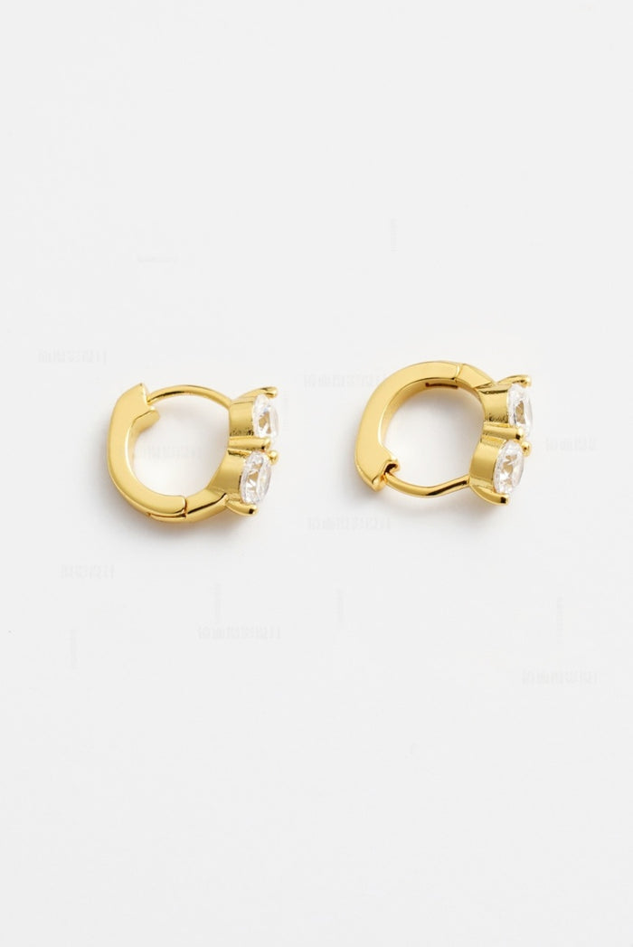 Zafino Women's Gold Zoe Crystal Huggie Earring | Gretel Lane