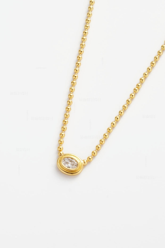 Zafino Gold Ball Chain Zoe Necklace with Crystal Pendant | Gretel Lane