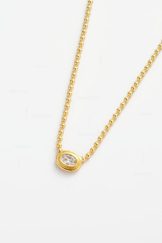 Zafino Gold Ball Chain Zoe Necklace with Crystal Pendant | Gretel Lane