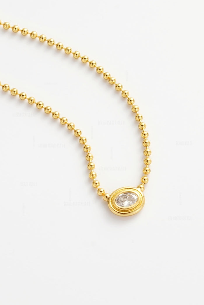 Zafino Gold Ball Chain Zoe Necklace with Crystal Pendant | Gretel Lane