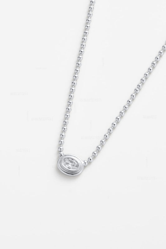 Zafino Silver Ball Chain Necklace with Crystal Pendant | Gretel Lane