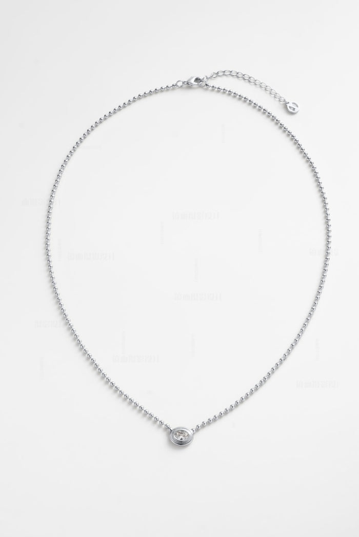 Zafino Silver Ball Chain Necklace with Crystal Pendant | Gretel Lane