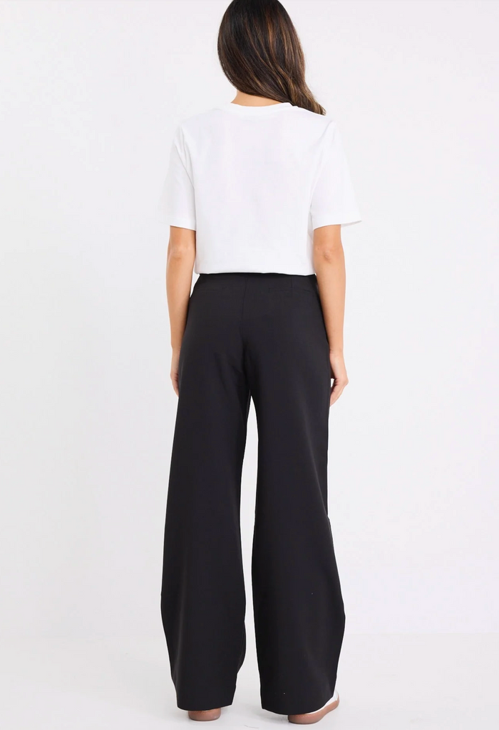 Among the Brave Zoey Tailored High Rise Wide Leg Pocket Pants in Black | Women's Pants | Gretel Lane