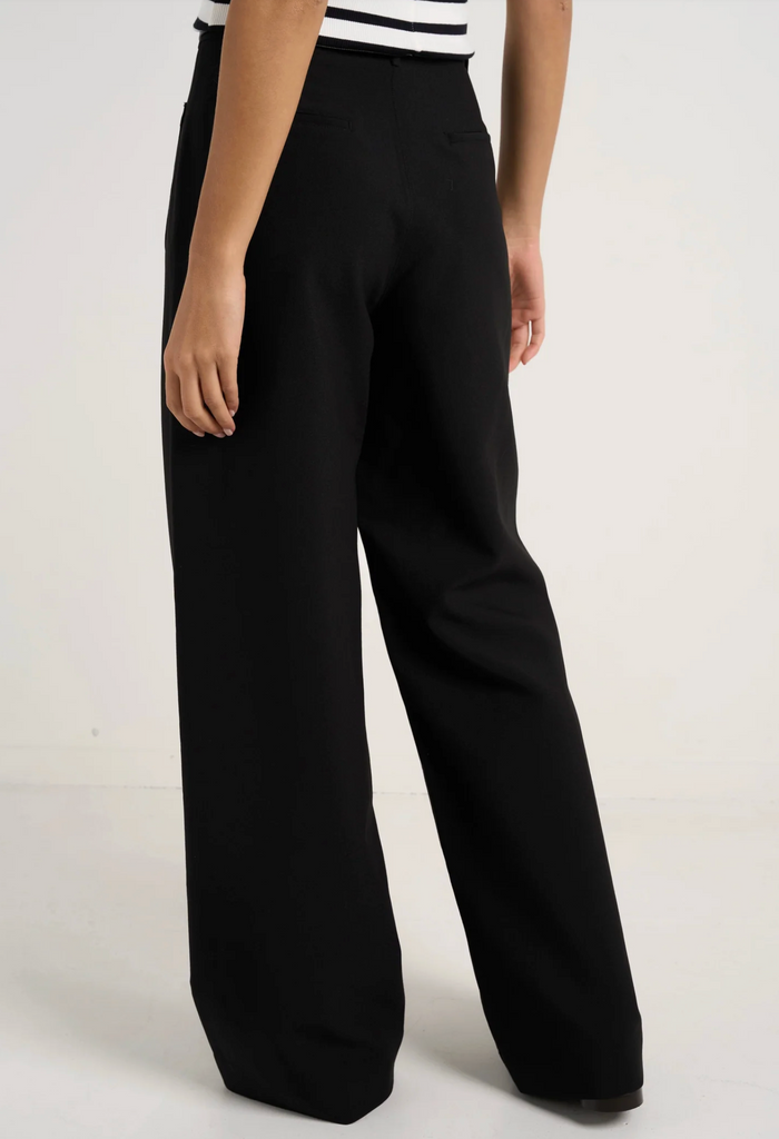Among the Brave Zoey Tailored High Rise Wide Leg Pocket Pants in Black | Women's Pants | Gretel Lane