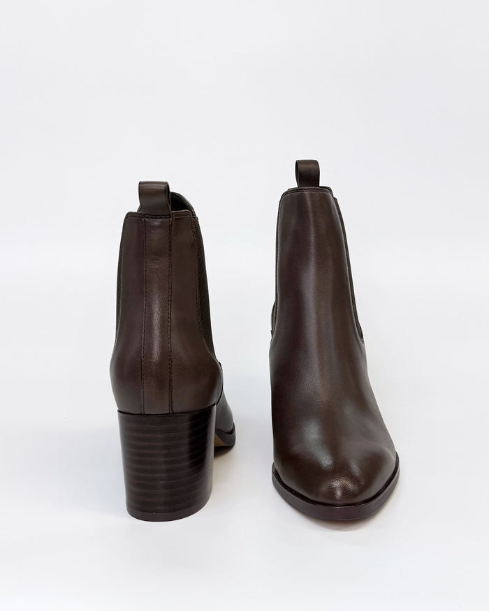 Django & Juliette Women's Brown Leather Zubia Ankle Boot | Gretel Lane